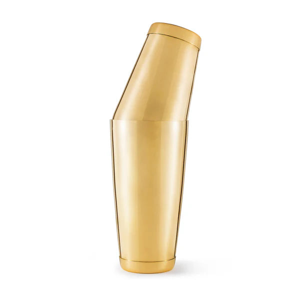 1121 G  Gold Cocktail Kingdom Koriko Set of 2 Weighted Tins on white background.