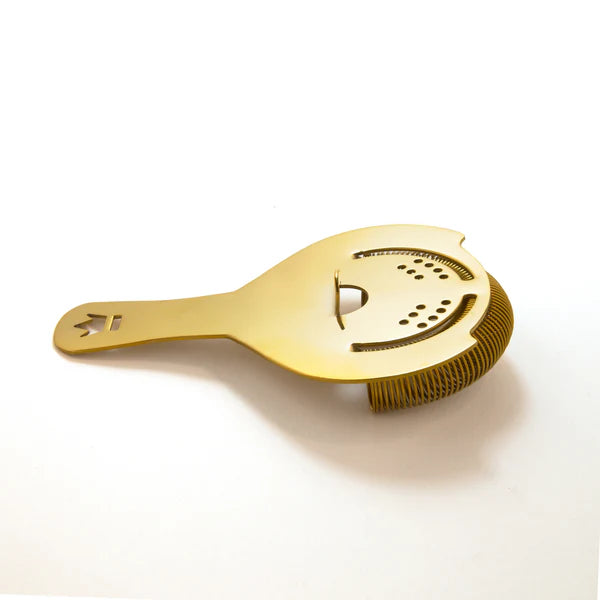 1126_G_Cocktail Kingdom Koriko Hawthorne Strainer side view on white background.