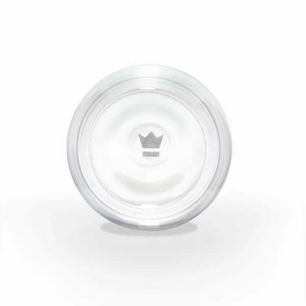 Cocktail Kingdom Beveled Bitters Bottle with Cork Dasher Top 1.7oz showing bottom of bottle, cocktail kingdom crown logo on white silo background.