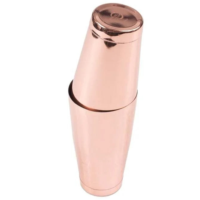 1231 Barfly Copper Cocktail Shaker Set in copper on white background.
