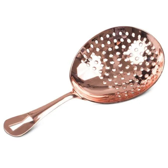 1246 Copper Barfly Julep Copper Strainer front on white background.
