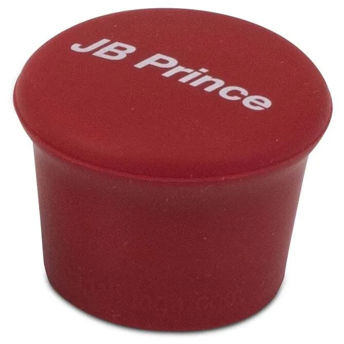A red silicone wine cap with the red text 'JB PRINCE' on top.