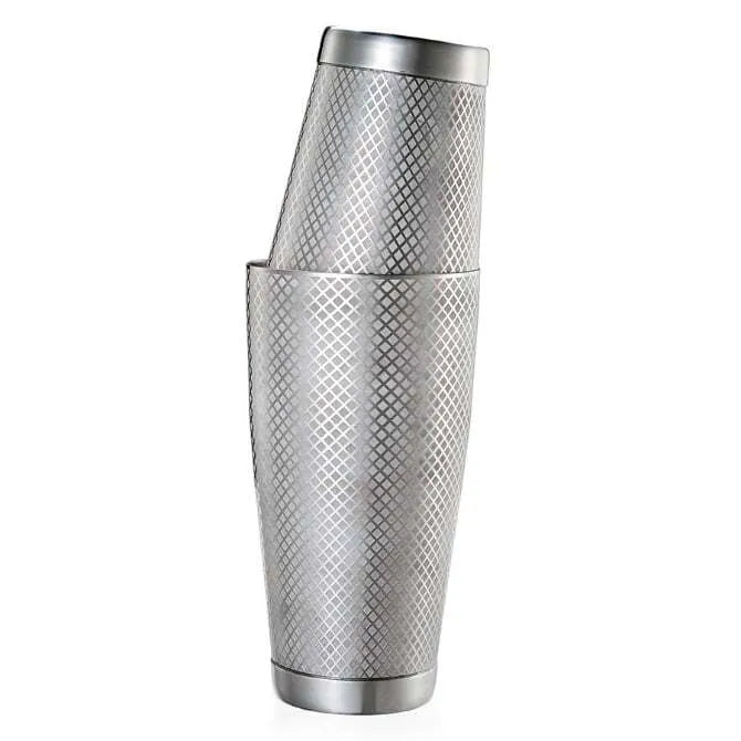 Barfly Diamond Lattice Cocktail Shaker on white background.