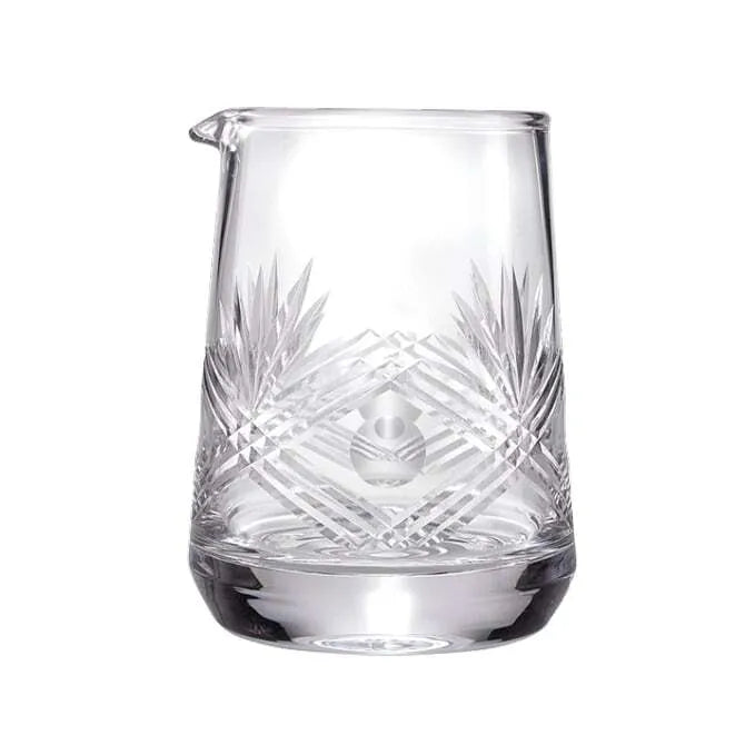Barfly Wide Base Mixing Glass 25 ounces / 740 ml shown on white silo background.