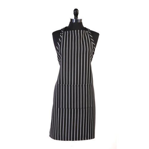 Chefs Bib Apron Black Chalkstripe
