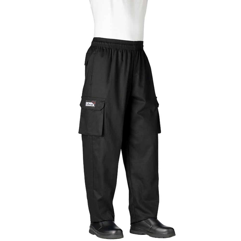 Chef's Cargo Pants shot on white silo background.