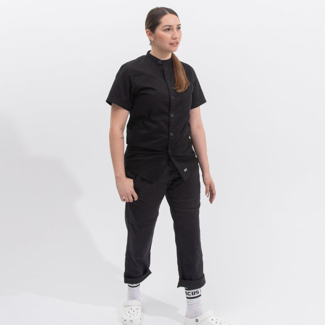 Black Short Sleeve Tilit Chef Shirt