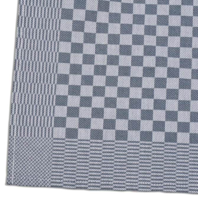 Black Checkered Side Towel 5 pack shot on white silo background.
