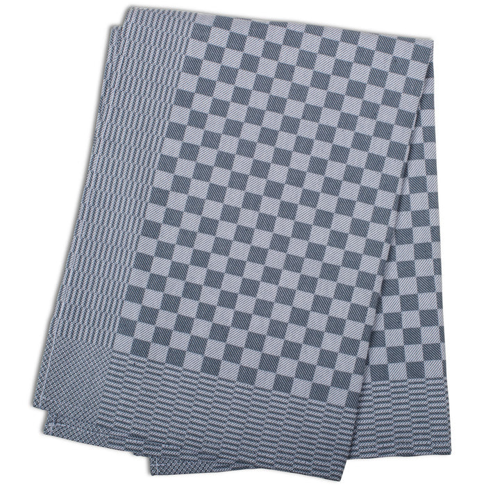 Black Checkered Kitchen Towels shot on white silo background.