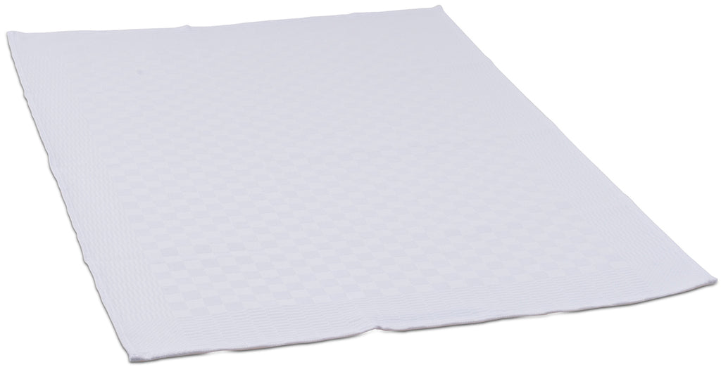 White Checkered Towel shot on white silo background.