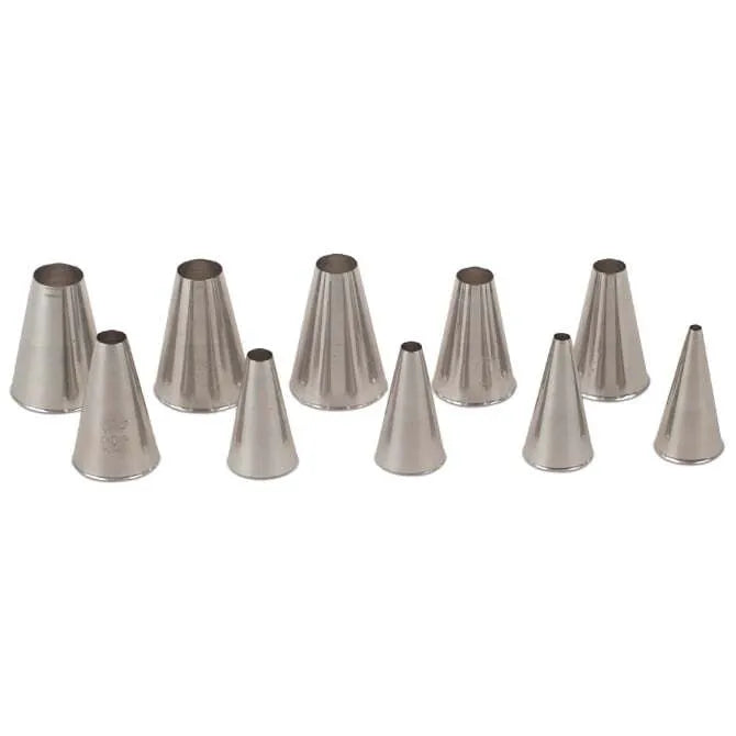 Plain Tips Set Of 10 Plain Style Pastry Tips | Professional Pastry Tools – JB Prince