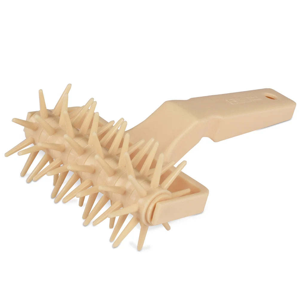 Rouleau Docker Pizza & Pâtisserie – Pointes Inox + Manche Bois – Outil Pro Pour Croûtes Parfaites Sans Bulles