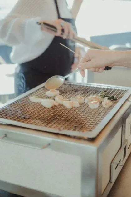 Medium Wide Kasai Konro Grill In Action