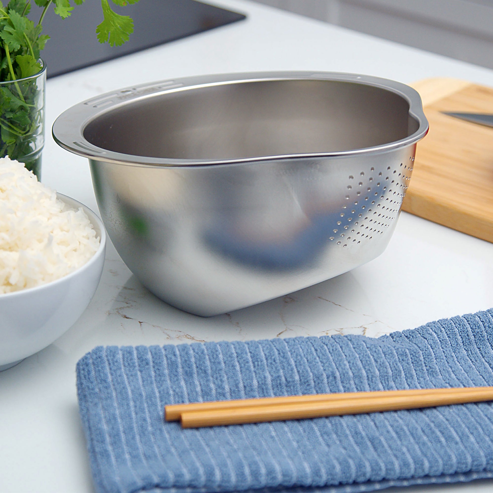 Professional Rice Washer, Colander, and Strainer | Kitchen Utensils ...