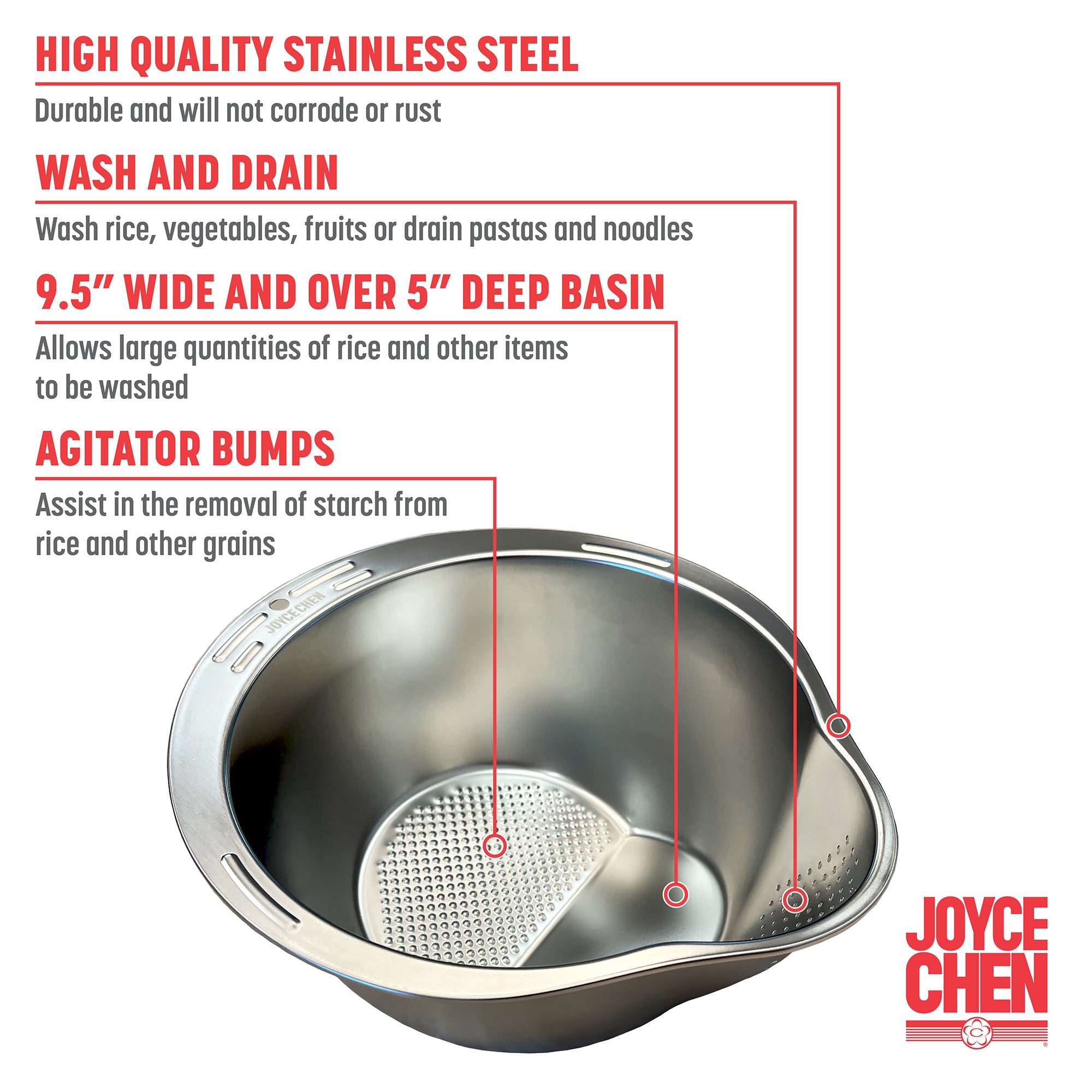 Professional Rice Washer, Colander, and Strainer | Kitchen Utensils ...