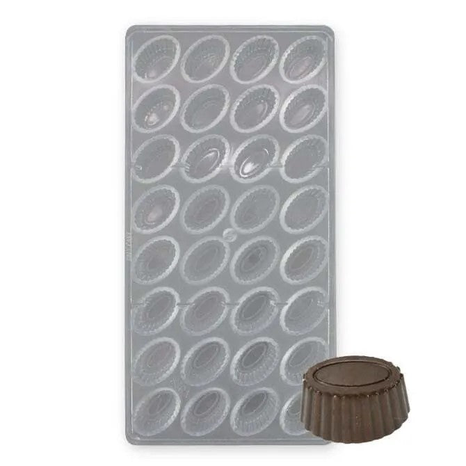 Fluted oval chocolate mold 36 forms jb prince