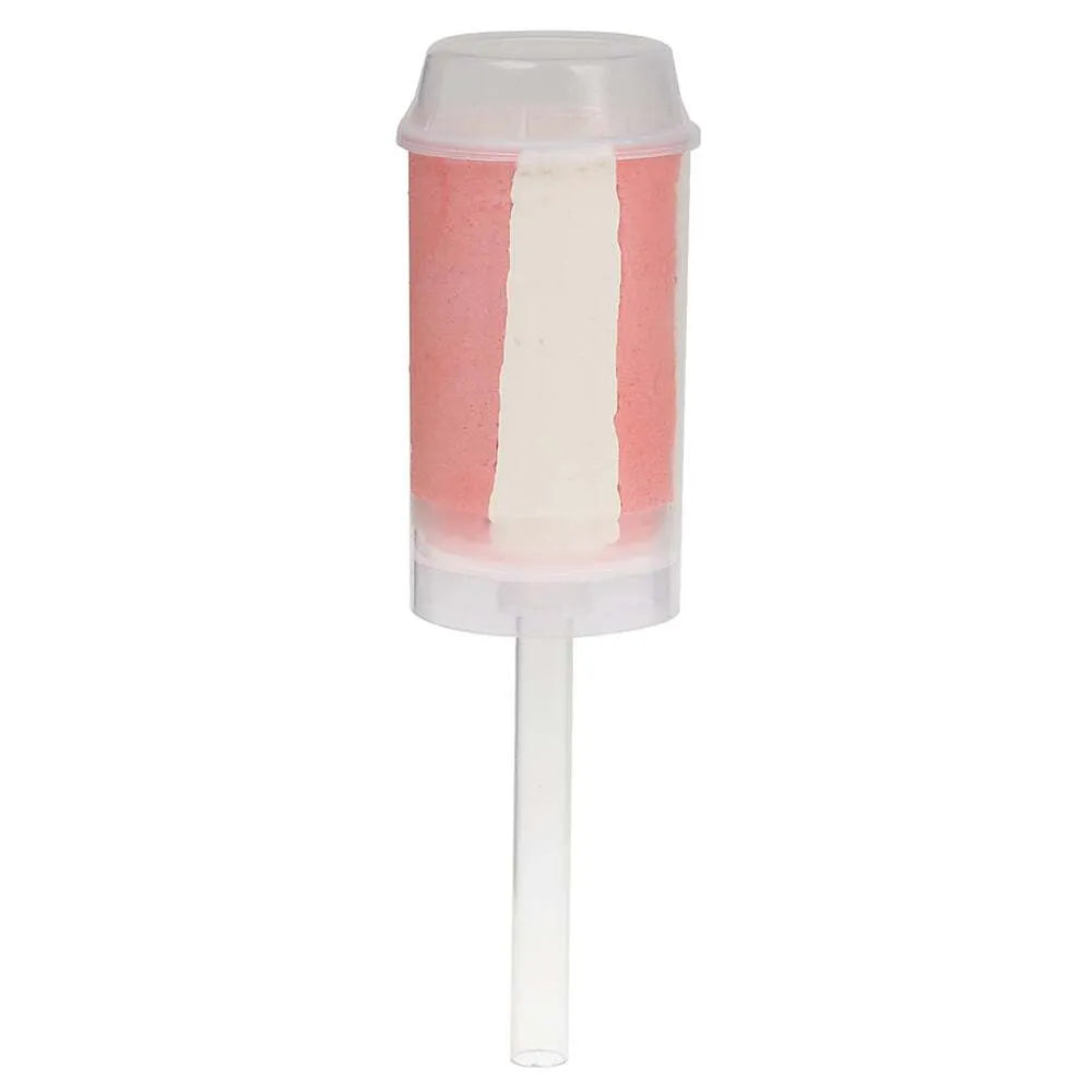 R746 Clear Push Up With Lid with ice cream inside shot on white silo background.