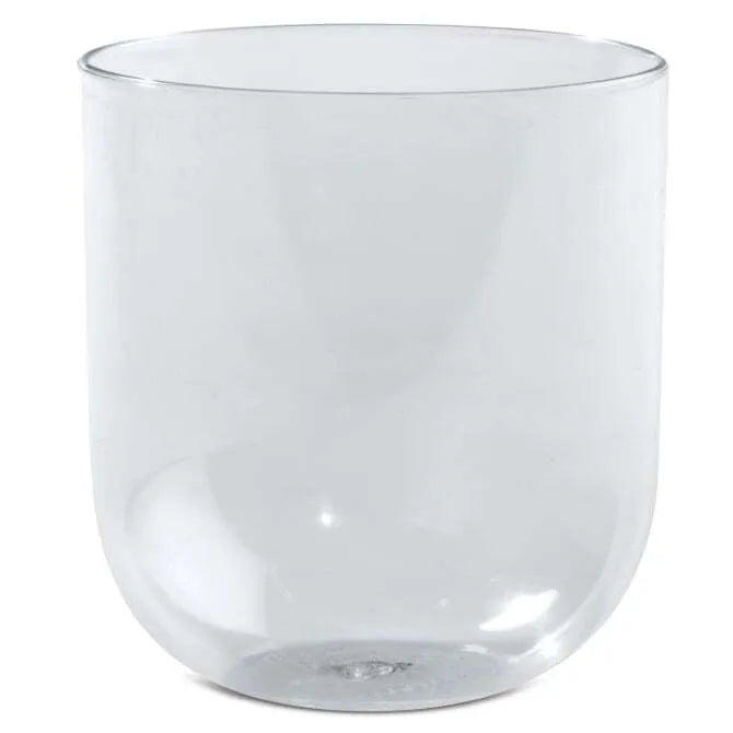 Plastic Tumbler zoomed in shot on white silo background.