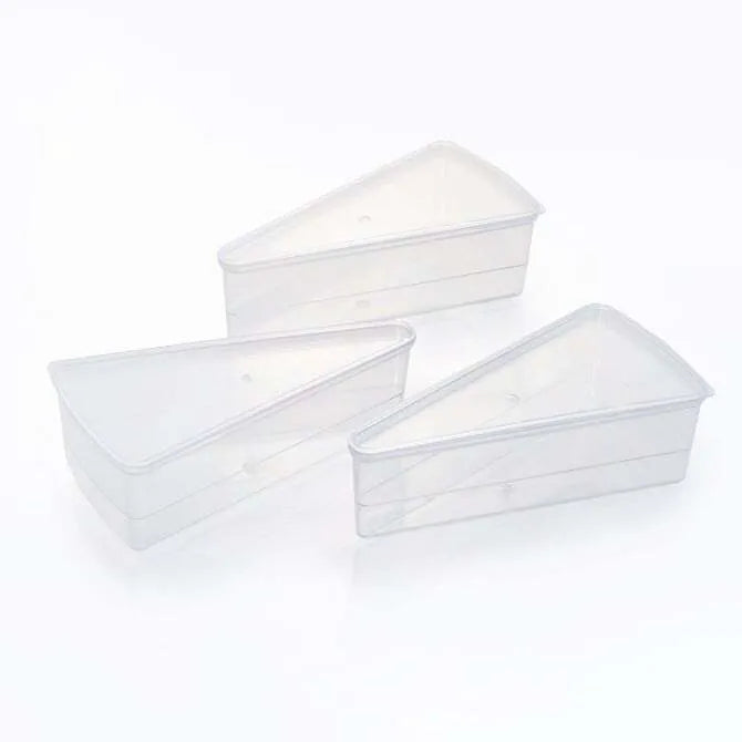 3 clear Slice Vessels 5.4 oz shot with no contents, no lids shown on white silo background.