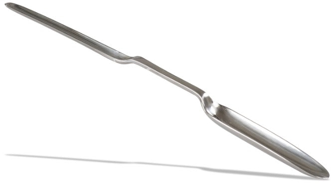 Silver Marrow Spoon on white silo background.