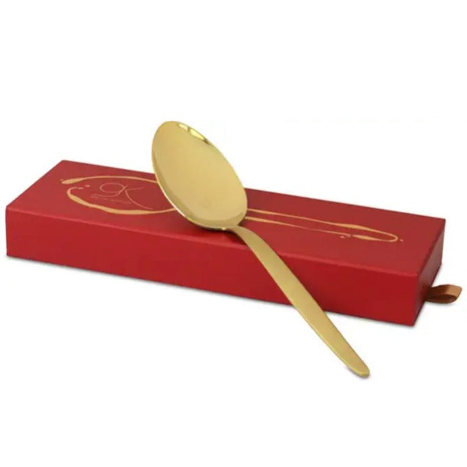 Gray Kunz Spoon Limited Edition in Gold with red box.