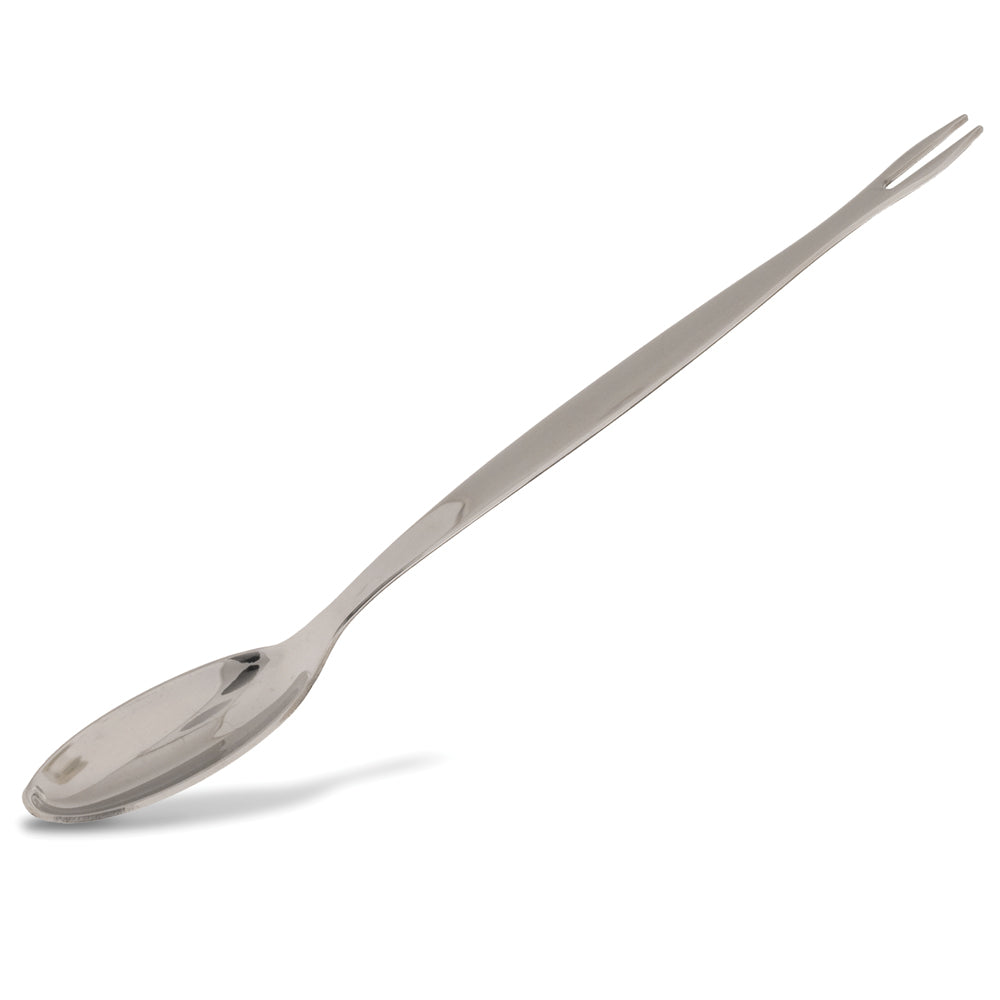 Silver Large Marrow Spoon/Fork on white silo background.