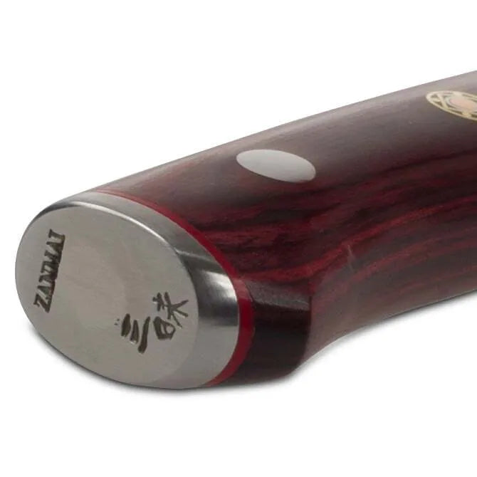 Zanmai Damascus Flame 6.5 in Nakiri Style Vegetable Knife (165 mm Zanmai Damascus Flame 6.5 in Nakiri Style Vegetable Knife (165 mm