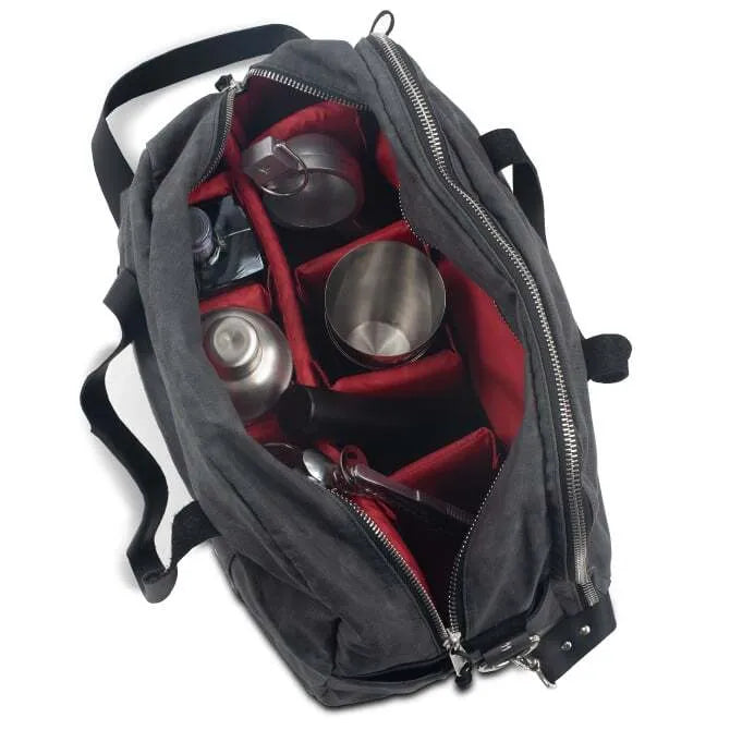 Barfly Bartender Utility Bag interior shot showing capacity on white background.