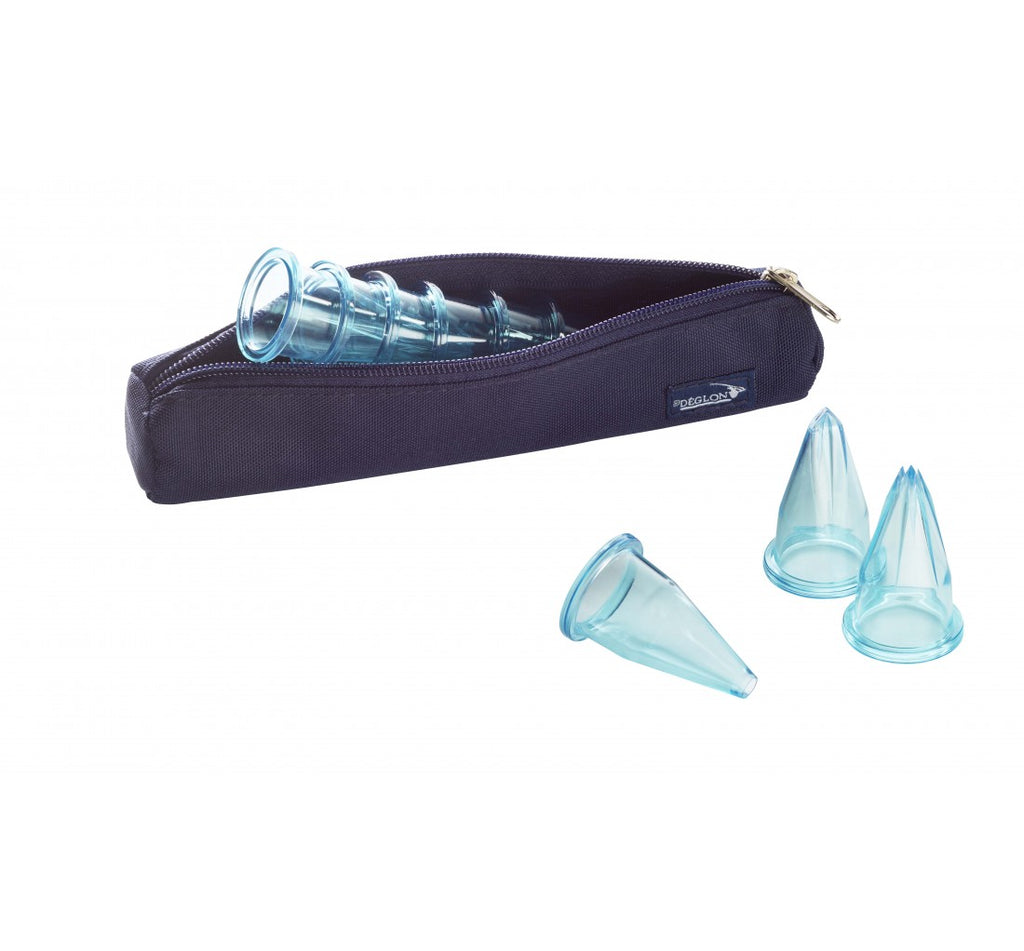 Z546 Clear blue soft icing tubes shown in carrying pouch shot on white silo background.