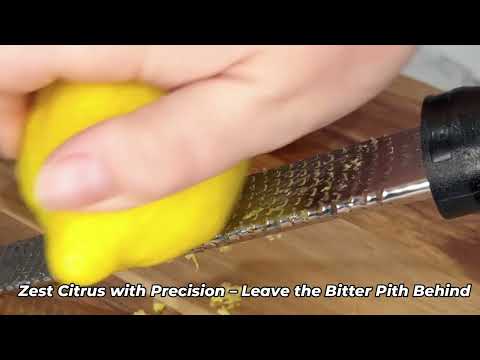 Features and benefits of U746 Classic Microplane zester in black shown in video clip.