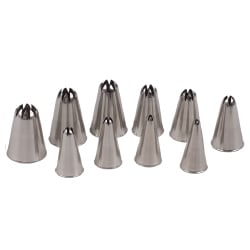 Set Of 10 Closed Star Pastry Tips
