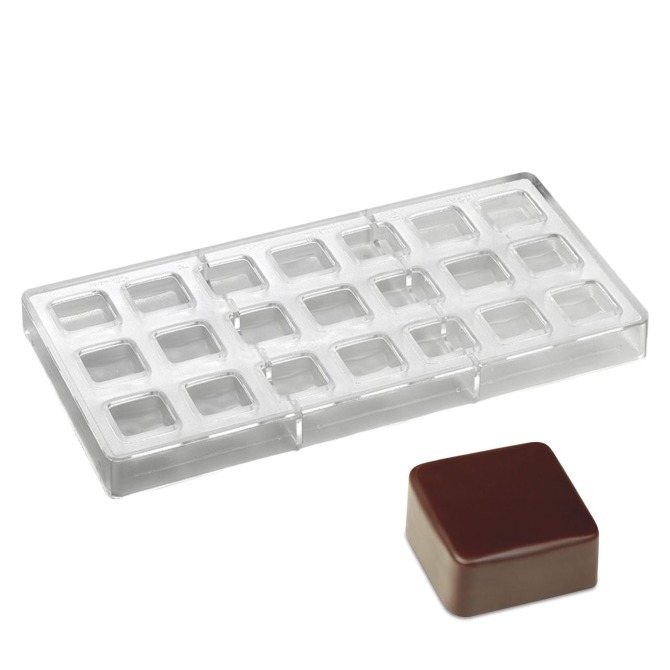 Square Smooth Chocolate Mold, 21 Forms