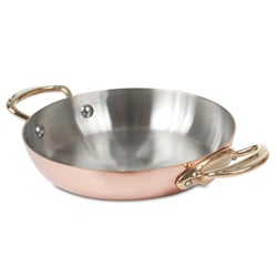 Copper Dish Round Handles 8 inch