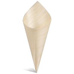 Wood Paper Serving Cone - 2.25