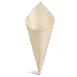 Wood Paper Serving Cone - 3.5