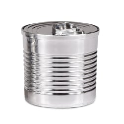 Plastic Silver Tin Can with Lid - 2oz Capacity
