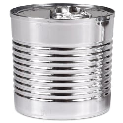Plastic Silver Tin Can with Lid - 7.4oz Capacity