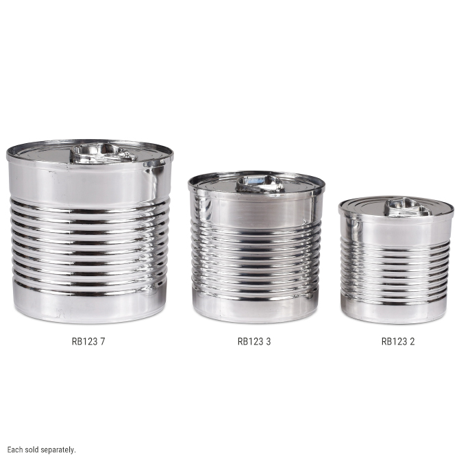Silver Plastic Tin Can with Lid  JB Prince Professional Chef Tools