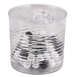 Plastic Transparent Tin Can with Lid, 7.4 oz.