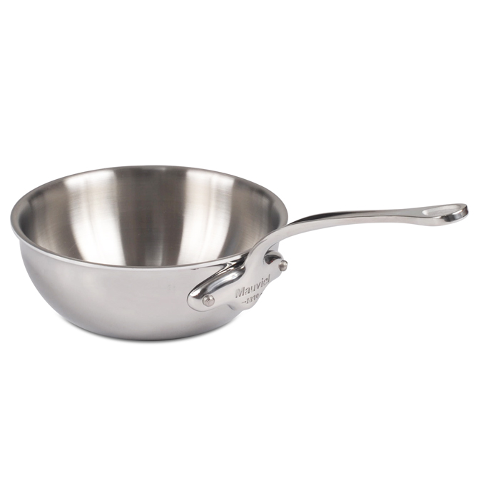Mauviel M'Cook Curved Splayed Saute Pan with Lid (1.7 Quarts)