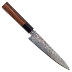 Warikomi Damascus Utility Knife 6.5 inch - Rosewood Handle