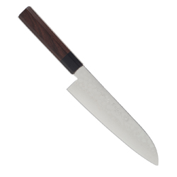 Warikomi Damascus Santoku Knife 7 inch - Rosewood Handle