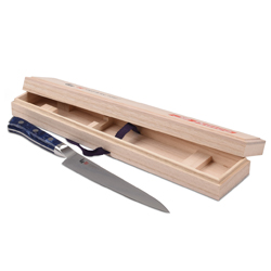 Limited Edition Zanmai Pro Petty Knife 5.9 inch (150mm) with Elderberry Corian Handle and Wood Presentation Box