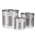 Plastic Silver Tin Can with Lid - 3.7oz Capacity