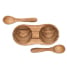 Teak Salt and Pepper Server with Spoons